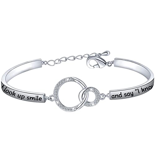 PLITI Sympathy Gift Memorial Jewelry In Memory Of Loved One Bangle Sometimes I Just Look Up Smile And Say I Know That Was You Remembrance Bracelet