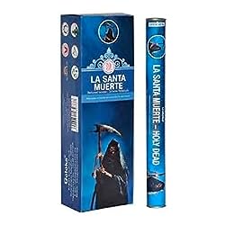Santa Muerte Oro 14K Incienso Goloka Tubular Santa Muerte - 120 Varillas aromáticas