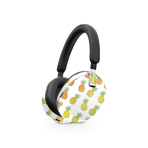 Image of MightySkins Carbon Fiber Skin Compatible with Sony WH-1000XM5 Headphones - Rainbow Pineapples | Protective, Durable Textured Carbon Fiber Finish | Easy to Apply