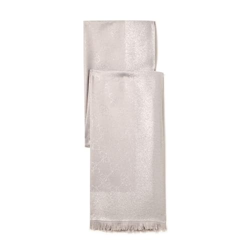 Calvin Klein Metallic Logo Scarf With Eyelash Fringe2