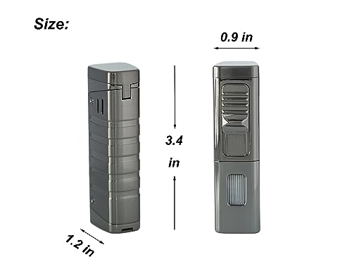 Encendedor de Mecha Triple con Cortapuros y Funda de Cuero miniatura 3