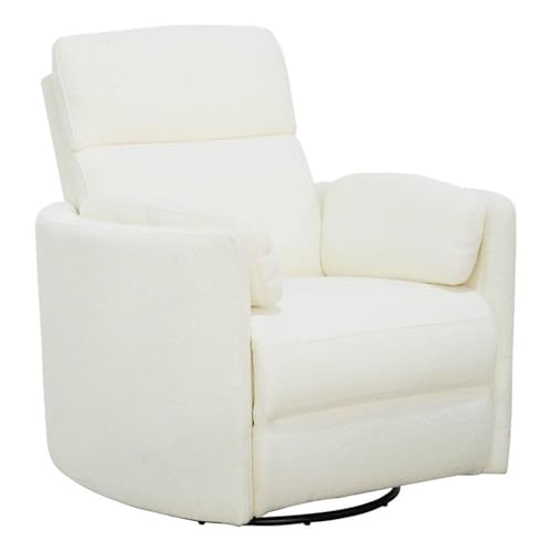 Pemberly Row Fabric Recliner Chair, Electric in White (40