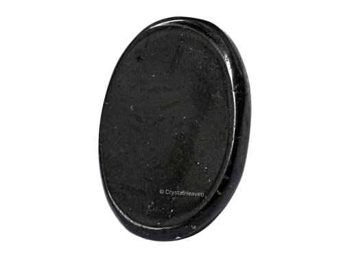 Image of Certified Black Tourmaline Crystal Thumb Worry Pebbles Stones for Anxiety Stress Relief Massage - AAA Grade Original Healing Gemstone Agate Rubbing Stone for Yoga Meditation Spiritual Reiki Feng Shui