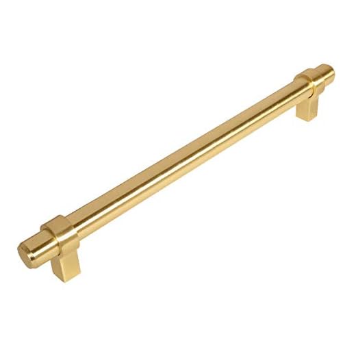 Cosmas 10 Pack 161-192BB Brushed Brass Cabinet Bar Handle Pull - 7-1/2" Inch (192mm) Hole Centers
