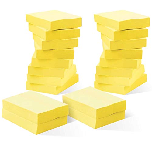 Yellow Sticky Notes, 20 Pad Sticky Note Post, 1.5X2 Inch,100 Sheet/Pad