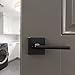 Bravura Hardware 939 Charlotte Lever Privacy Lockset with Modern Square Trim Reversible Adjustable Door Handle Lever for Bedroom/Bathroom, Matte Black