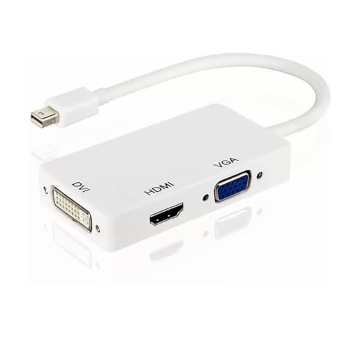 Visiodirect Câble Adaptateur convertisseur Mini Display Port vers HDMI, DVI et VGA pour Surface Pro 2