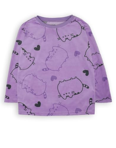 Pusheen Girls Pyjama Set | Purple Velour Fleece All Over Print PJs For Kids | Long Sleeve T-Shirt & Long Leg Pants4