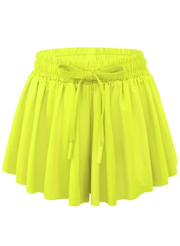 Short feminino atlético rodado com forro de elastano 2 em 1 para corrida, esportes, fitness, tênis,