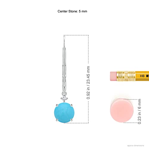 Angara Natural Turquoise Drop Earrings For Women, Girls In 14K White Gold (Grade-Aa | Gemstone Size-5Mm) | December Birthstone Jewelry Gift For Her | Birthday | Wedding | Anniversary #TOP1