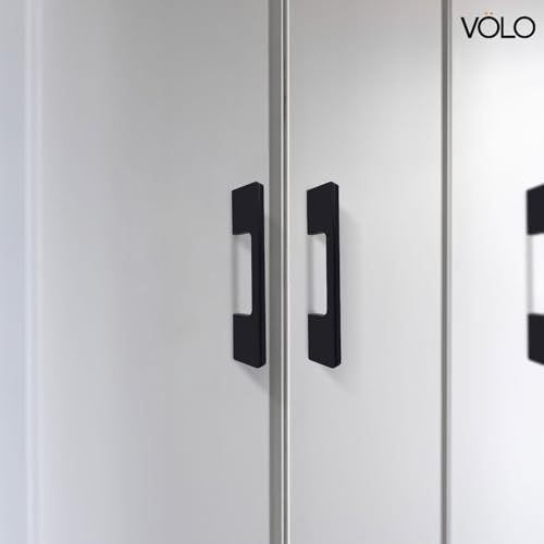Image of VOLO Wardrobe Cabinet Handle - Multi-Use Pull Handle for Wardrobe, Drawer, Sliding Closet, and Door in Kitchen, Office, and Bedroom Pack of 1 (Black, 96MM (4 Inch))