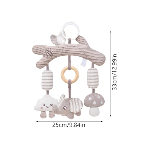 Baby Stroller Toys, Car Activity Set, Educational Hanging Rattle with Wind Chime Feature, Developmental Travel Toy for Boys Crib Road Trips Park Vacation Outdoor Use, 12.99x9.84 Inches – Image 3