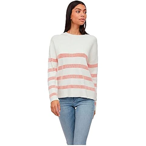 Vila Women's Striped Knit Cardigan Sweater Cover
