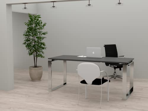 Mesa De Oficina Con Estructura De Marco Cerrado Efecto Cromo, Para Teletrabajo, Despachos, Sala De Estudios Y Ordenadores. Con Gran Amplitud Para Dar Más Comodidad. Roble, 200x80 Mesa De Oficina Con Estructura De Marco Cerrado Efecto Cromo, Para Teletrabajo, Despachos, Sala De Estudios Y Ordenadores. Con Gran Amplitud Para Dar Más Comodidad. Roble, 200x80