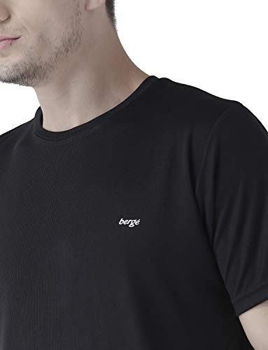 Image of berge' Men Instadry Dryfit Round Neck Sports Tshirt for Badminton, Running Activity, Casual Plain Tshirt for Men's, Regular Fit Gym Wear Tees, Half Sleeve Tshirt for Men for Exercise