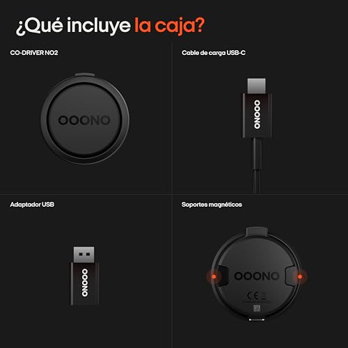 Miniatura 7 de OOONO Co-Driver 2 – Alertas de radares y peligros en Tiempo Real | sin suscripción | Recargable USB-C | Compatible con Apple CarPlay y Android Auto | fácil instalación y Uso intuitivo