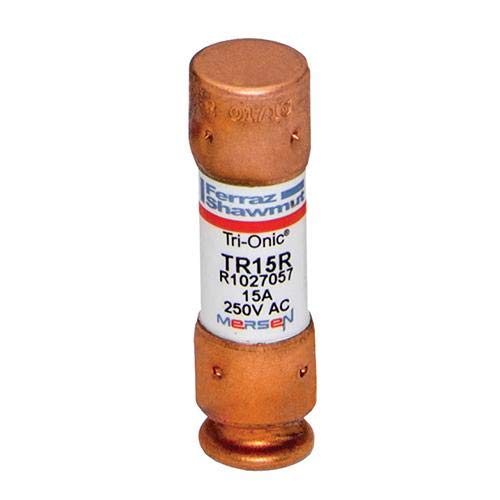 Ferraz Shamwut/Mersen TR-15R, 15 Amp (15A) 250V Fusetron Dual Element Time-Delay Current Limiting Class RK5 Fuse, UL Listed LOT of 10