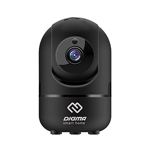 Preisvergleich Produktbild DIGMA Division 201 Überwachungskamera WLAN IP Kamera 1080P Überwachungs Nachtsicht Bewegungsmelder 2-Wege-Audio für Home Innen Baby Haustier Monitor mit iOS Android App DIGMA SmartLife (Schwarz)