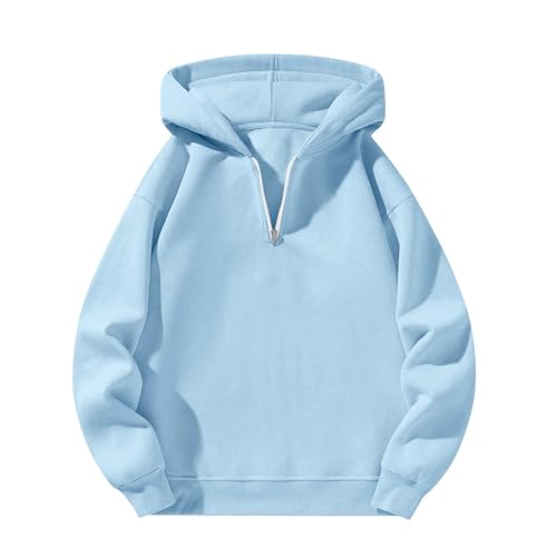 Youth Boys Girls Half Zipper Hoodie Kids Basic Solid Fleece Pullover Sweatshirt Casual Oversized Fall Winter Warm Outfits