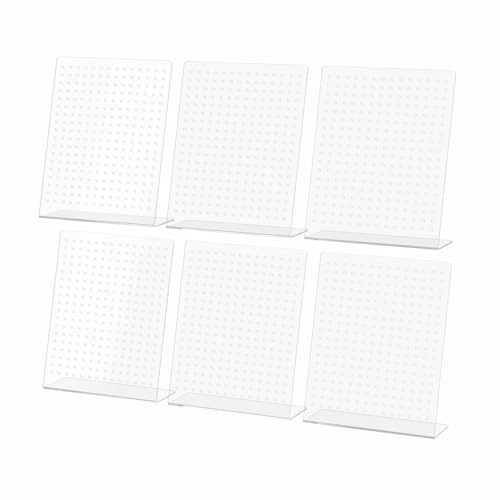 Marketing Holders 6 Pack Earring Display Holds 126 Pairs Countertop Space Saving Organizer Portable Stand Clear Acrylic Slant Back Holder