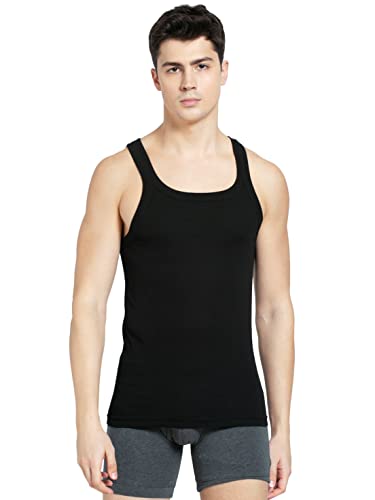 Jockey US26 Men's Super Combed Cotton Rib Square Neckline Gym Vest