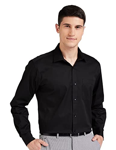 Amazon Brand - Symbol Men's Solid Regular Formal Shirt (SS20-SYM-FS-01_EPP-1A_Black 42)