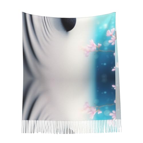 Écharpe longue tendance à pompons idéale pour les sorties fraîches