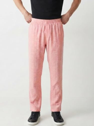 Image of Mens Cotton Linen Striped Plus Size Pyjama