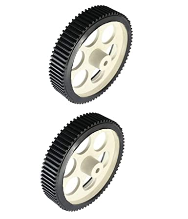 Techmahoday® 2pcs Plastic Robotic Wheel Durable Rubber White Tire Wheel 100mm x 20mm for Bo Dc Geared Motor (B09WLC1TYR) Amazon Price History, Amazon Price Tracker