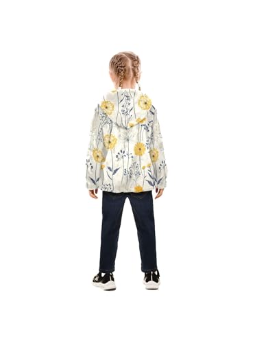 Farmhouse Dandelions Flower Girls Fleece Jacket Girls Jacket Girl Coats Zip Up Hoodie Children Outerwear 2-3T4