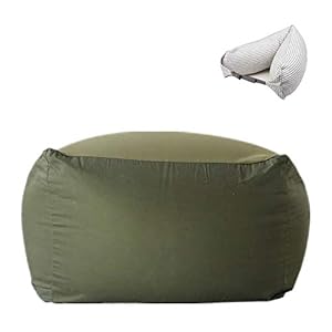 【RAKU】 ビーズクッション 期間限定首枕ギフト付き 体にフィットするソファ 0.3mm~0.5mm日本製国産極小ビーズ もちもち Lサイズ 65cmX65cmX43cm ４色選択可 人をダメにするソファ クッション ビーズ 座布団 びーずくっしょん (グリーン)