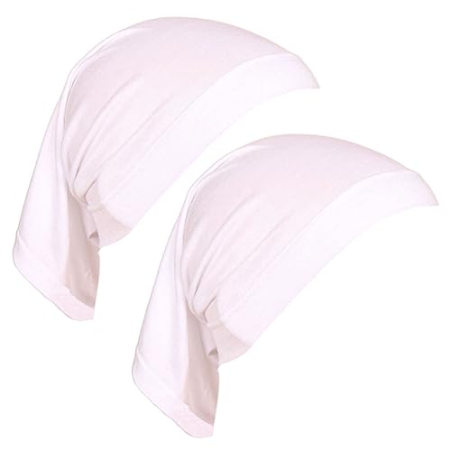 2 Piezas Hijab para Mujer Color Sólido Blanco miniatura 1