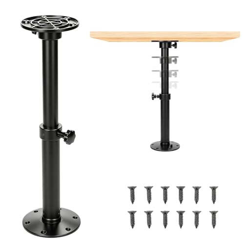 Upgraded RV Boat Table Legs Pedestal Base Adjustable & Detachable Aluminum Alloy RV Table Leg Stand 17.827.2 Height Range 360 Rotating Marine Table Base Mount Frame for RV Boat Yacht