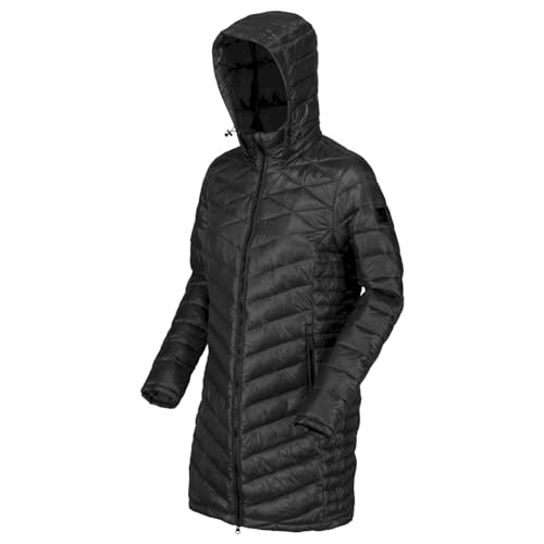 Regatta Women's Andel II Lightweight Insulated Hooded Baffle Quilted Jacket, Black, 10
