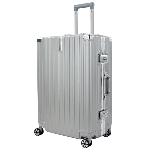 CRavayal Luggage Sets 3 Piece with Spinner Wheel, Aluminum Frame Suitcase Set with TSA Lock, Expandable Lightweight Luggage for Business Travel (20/26/32") for Men and Women, Silvery - Image 5