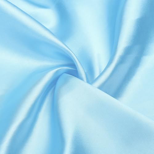 Tissu satiné pour décors de mariage et loisirs créatifs bleu ciel 2,7m