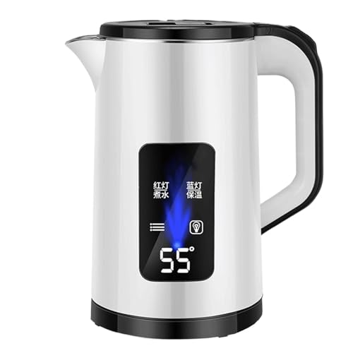 Tetera eléctrica, hervidor eléctrico, tetera de agua eléctrica de acero inoxidable, calentador de agua instantáneo de acero inoxidable para reuniones familiares, dormitorio, cocina