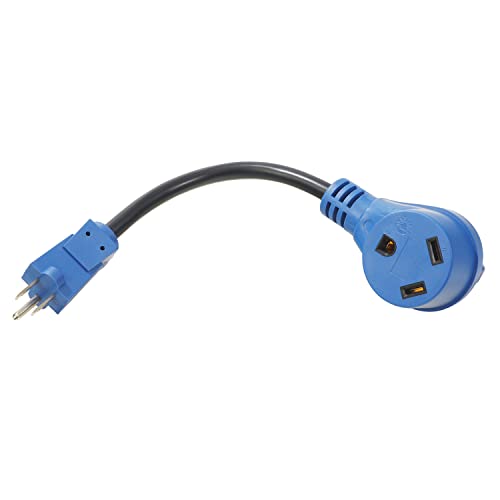 Rv Power Adapter 30 Amp To 15 Amp 110 Volt,Nema 5-15P To Tt-30R Plug Adapter For 30 Amp Rv To Home Standard Outlets 15 Amp 110/120V,Load Up To 15A 125V 1875W,12/3 Awg Extension Cord,12 Inch (15M30F) #TOP4