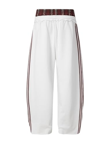 Image of Aelfric Eden Baggy Wide Leg Sweatpants for Women Men Double Elastic Waisted Streetwear Y2K Casual Trouser with Pockets
