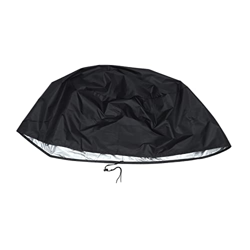 IWOWHERO Fire Pit Round Cover Heavy Duty 420d Outdoor Fire Pit Cover Fastening Straps Oven Protection Black Patio