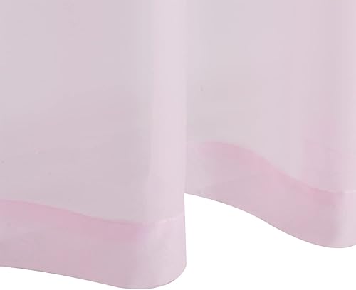 Miniatura 10 de GYROHOME Juego de 2 paneles de cortina de gasa transparente con bolsillo para barra, filtro de luz solar, protege la privacidad de poliéster