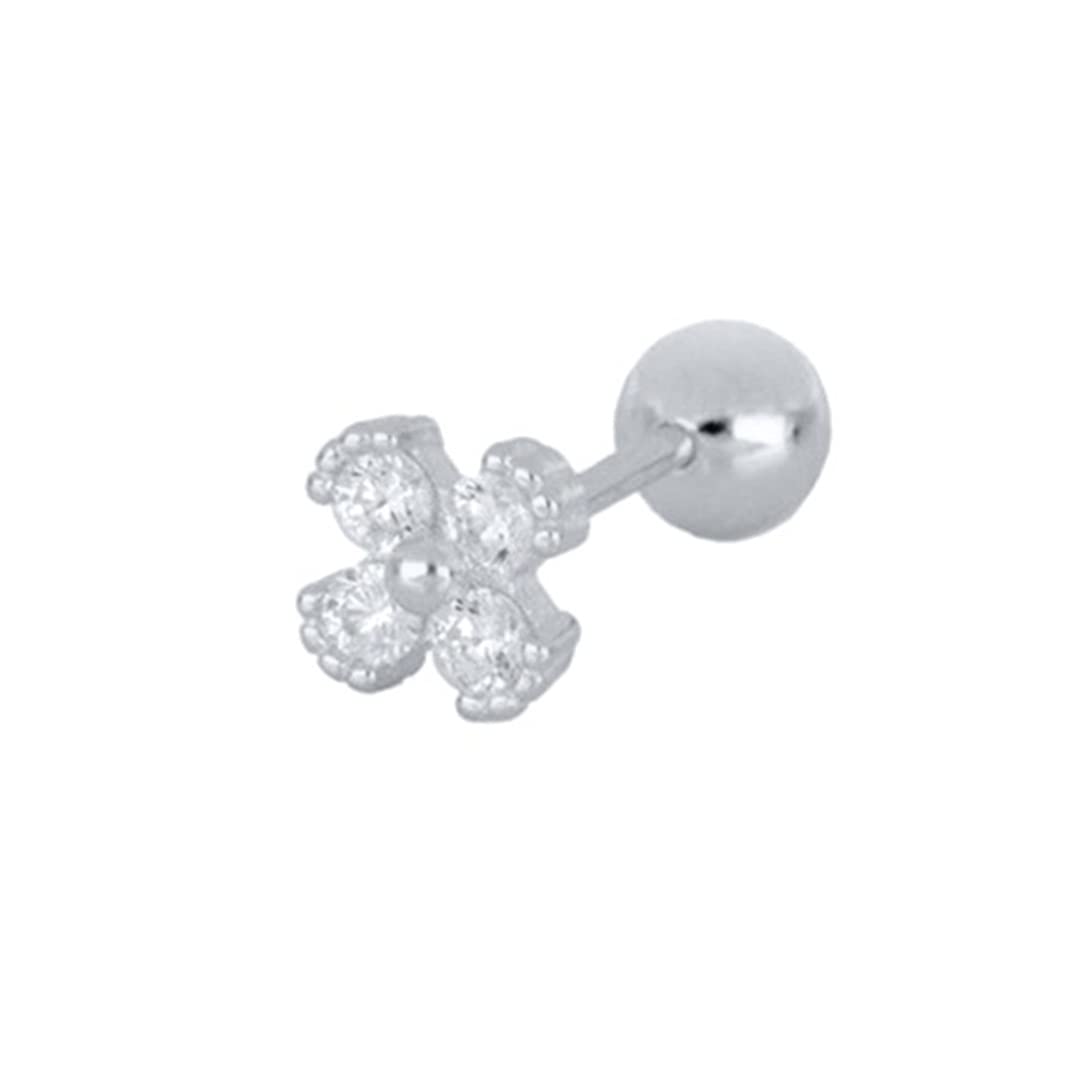 YCTTKDD 1 szt. 925 srebro Aretes kolczyk Bling cyrkon chrząstka Piercing stadniny kolczyki dla kobiet panie dziewczyny kość ucha klamra płatka ucha yc628 (kolor klejnotu: 18)