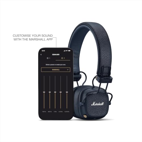 Marshall Major V On-Ear-Bluetooth-Kopfhörer, kabellos, Mitternachtsblau – Ansicht 7