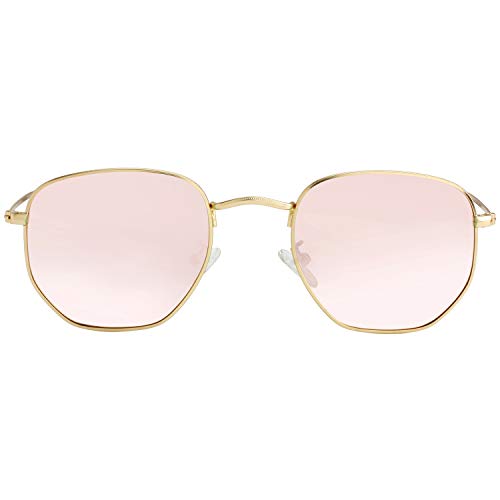 Image of Kursan Small Round Metal Polarized Sunglasses for Men Women Mirrored Lens Classic Circle Sun Glasses