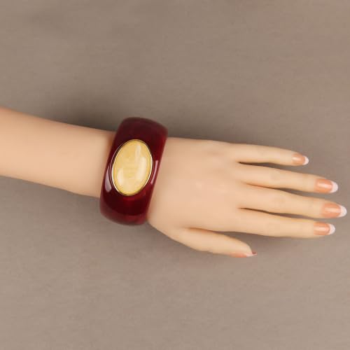 Bjesinmo Chunky Acrylic Bangle Bracelet for Women Red Cuff Bangle Bracelets by Bjesinmo - Used condition - Image 2