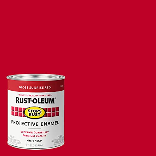 Image of Rust-Oleum Stops Rust Brush On Protective Enamel Paint, Gloss Sunrise Red