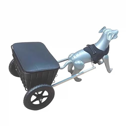 Hunde-Zugwagen mit Korb und Leine – abnehmbarer Wagen mit großer Kapazität für mittelgroße und kleine Hunde, leicht zu reinigen, vielseitig einsetzbar