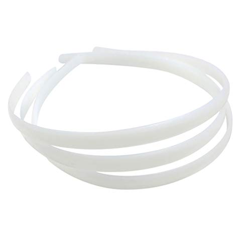 Accessoires cheveux fins bandeaux plastique blanc uni sans dents pour création serre-tête DIY