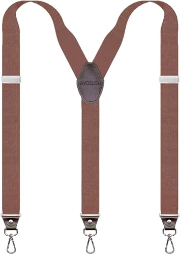 Image of Hook Suspenders for Men Swivel Hooks Adjustable Elastic Retro Suspenders