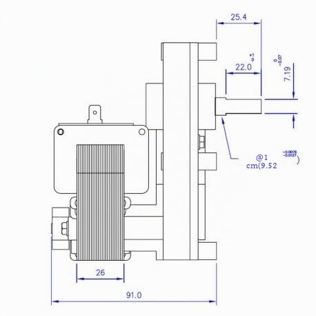 Motoriduttore stufa pellet 1,3 Rpm Albero 9,5 mm